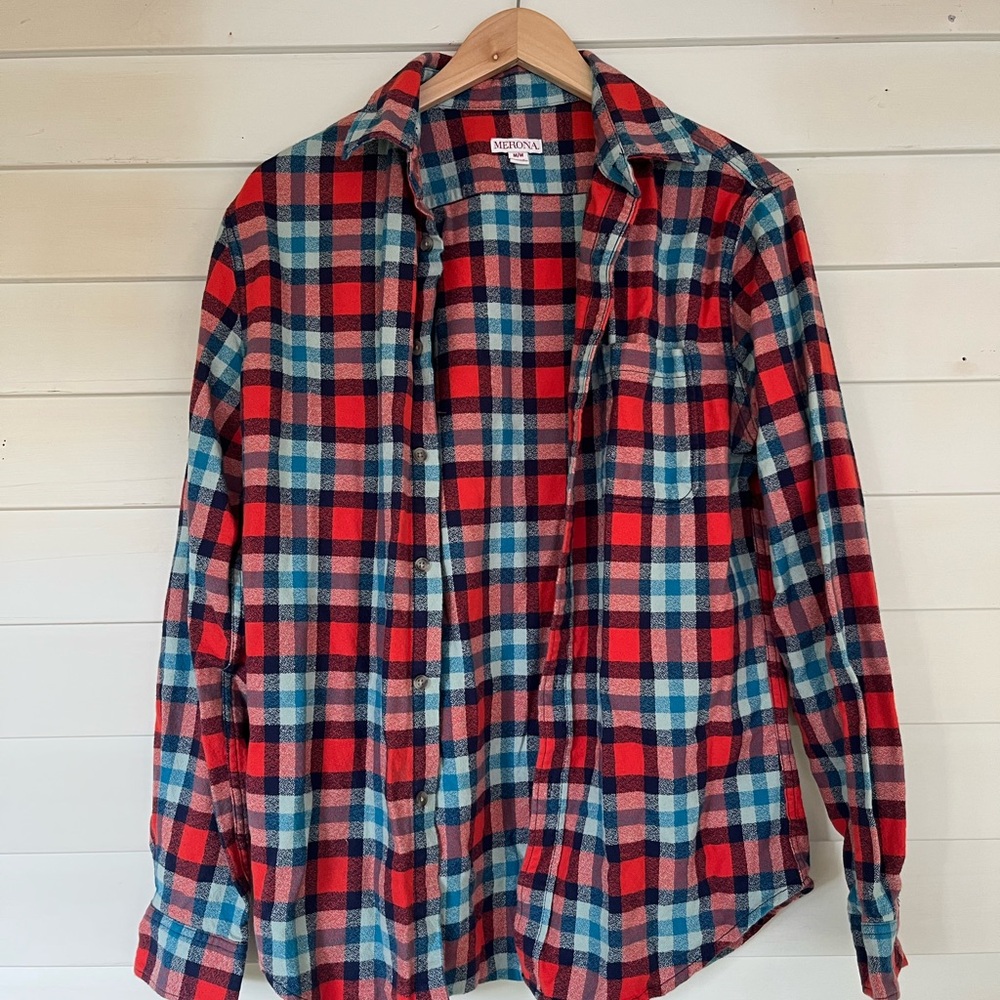 Merona Red and Blue Checkered Casual Shirt